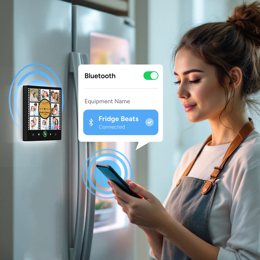 FridgeBeats Frameless New 4.0 Upgrade Custom Music Fridge Magnet Film Photo Collage Style Fridge Magnet Gift for Lover