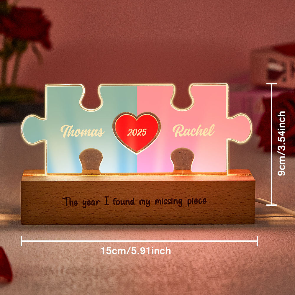 Personalizowana lampka LED z imionami dla pary na prezent dla ukochanej