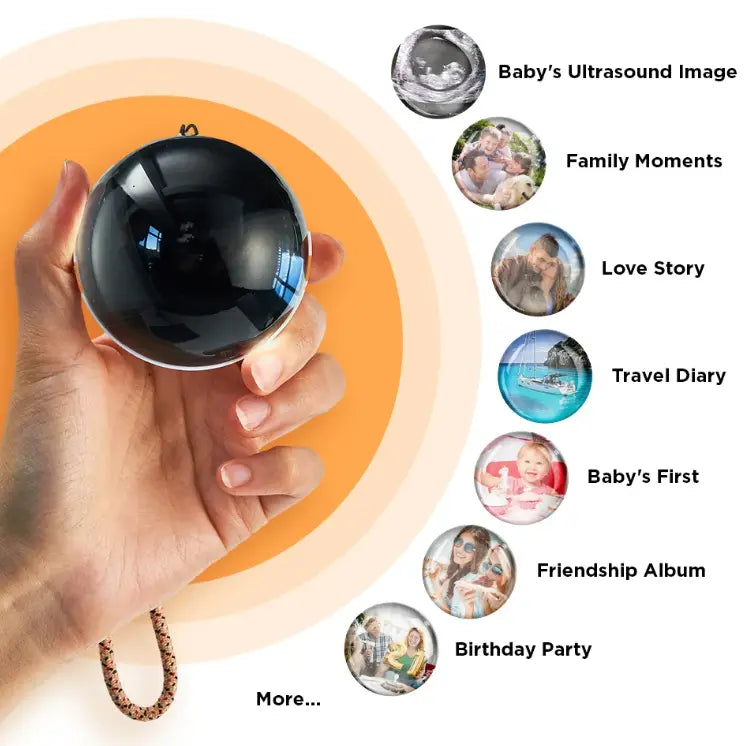 Szklana Kula z Wideo – Personalizowany Prezent z Filmem i Zdjęciami (WiFi App)