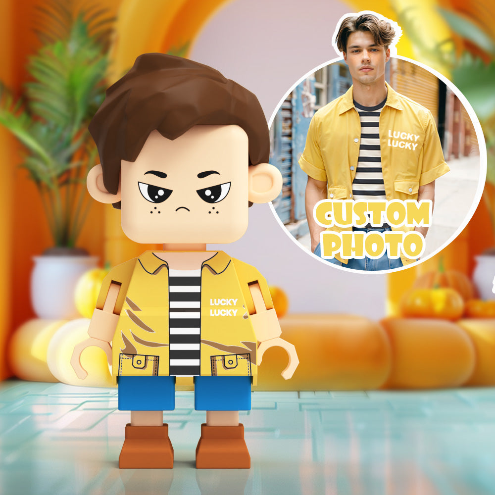 Fully Customizable Cute Giant Minifigs Personalized Full-Body Brick Figure Gift for Him