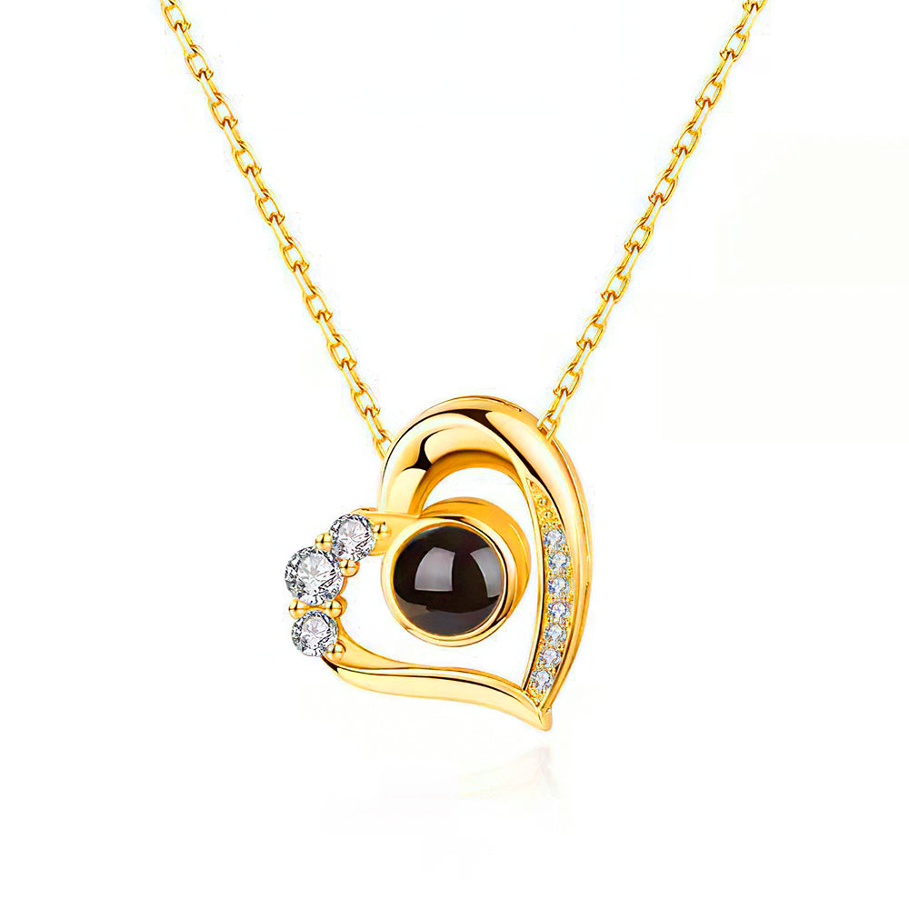 Personalized Heart Shaped Projection Necklace 925 Sterling Silver