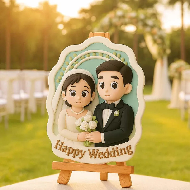 Personalizowana mini figurka 3D z drewnianym stojakiem na prezent urodzinowy