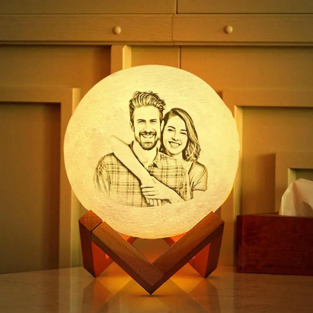 Personalizowana lampa księżycowa z imieniem 3D na prezent dla rodziny 10-20cm