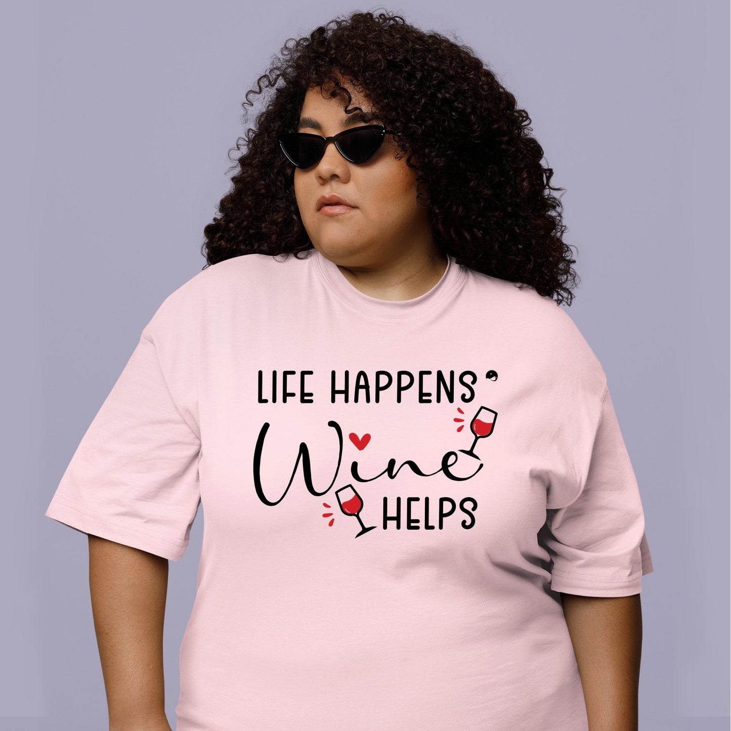 Koszulka Life Happens Wine Helps