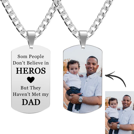 Naszyjnik Dog Tag z Grawerem Prezent dla Taty