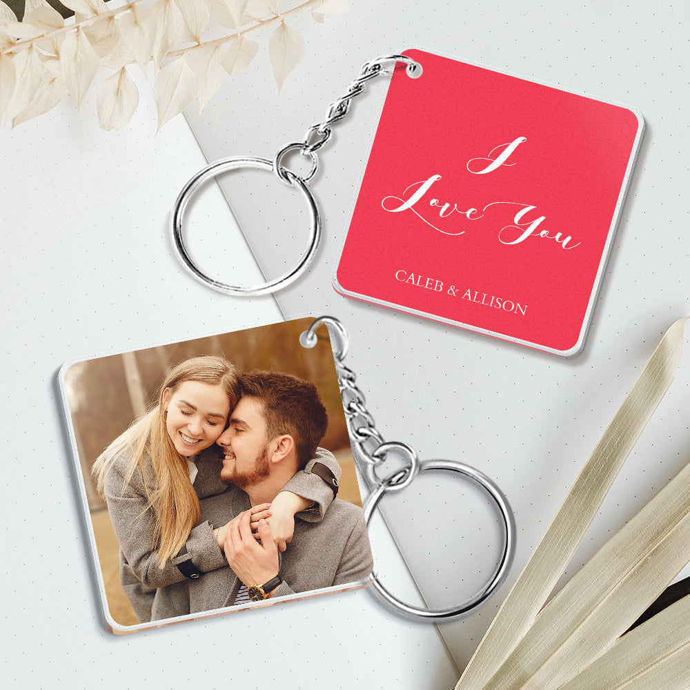 Personalizowany brelok ze zdjęciem i własnym tekstem dwustronny – 5 kolorów