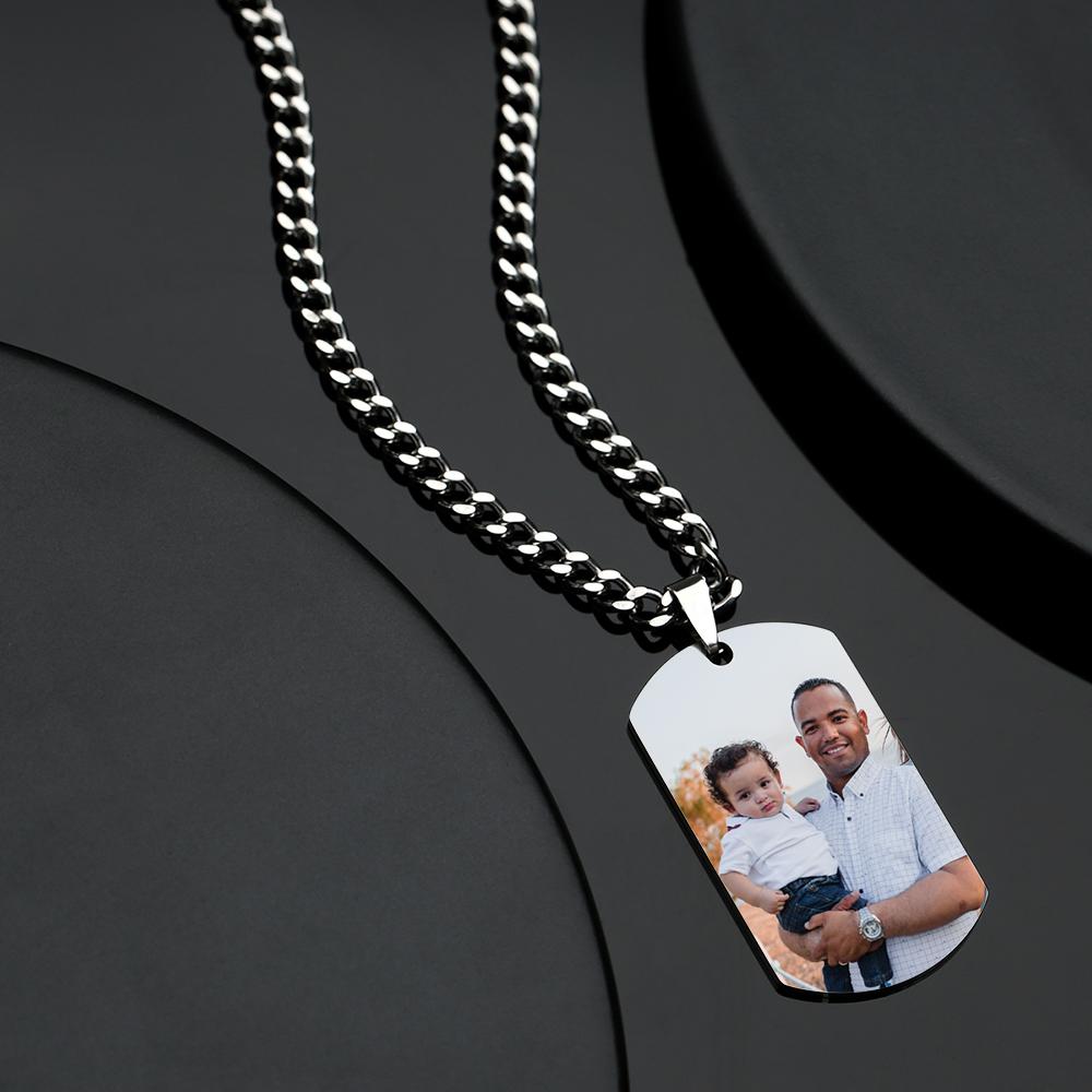 Naszyjnik Dog Tag z Grawerem Prezent dla Taty