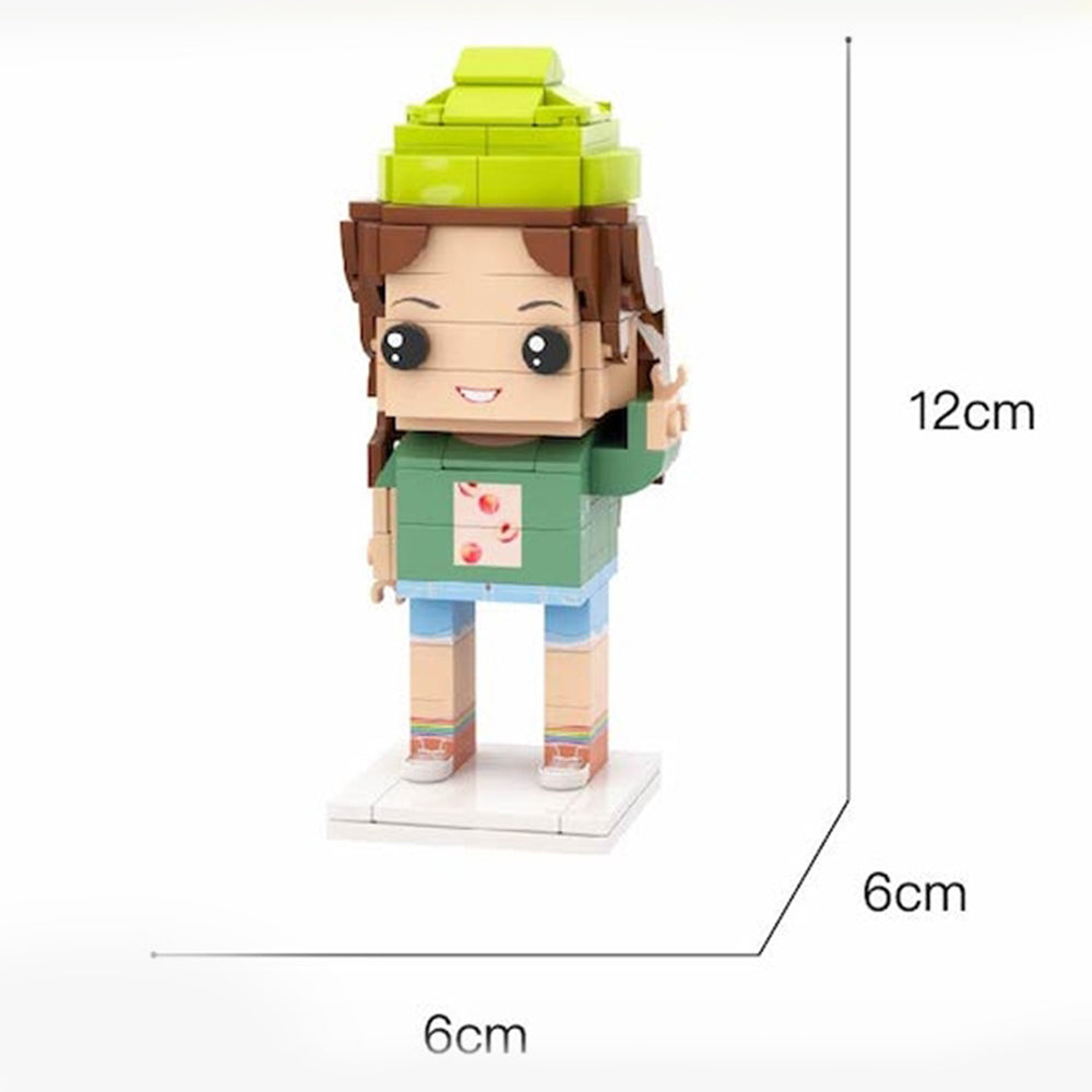 Wedding Gifts Wedding Dress with Bouquet of Flowers Brick Figures Custom Head Brick Figures Small Particle Block Toy
