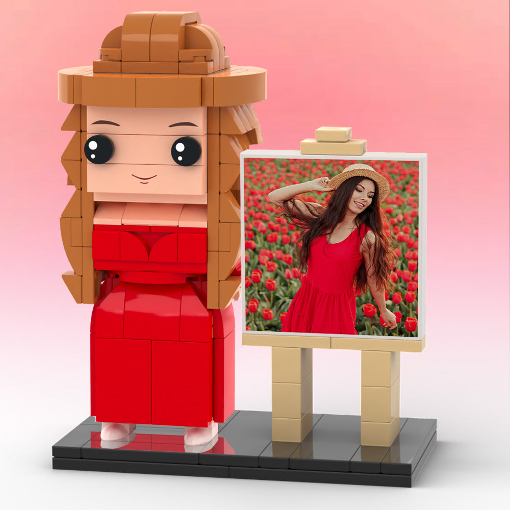 Customizable 1 Person Custom Brick with Frame Figures Small Particle Block Toy
