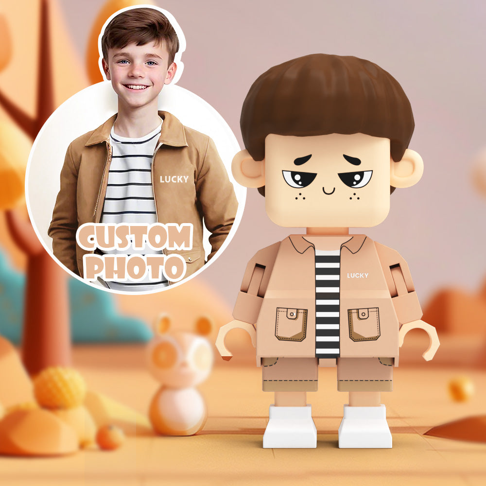 Fully Customizable Cute Giant Minifigs Personalized Full-Body Brick Figure Gift for Boy