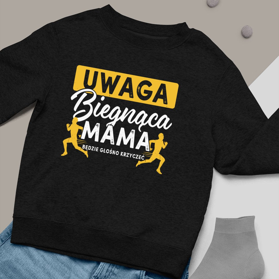 Bluza Unisex Biegnąca Mama, Krzyczeć