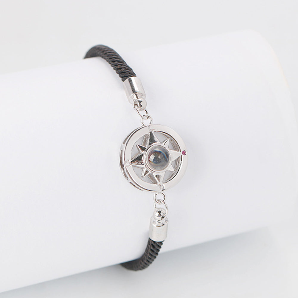 Personalized Round Eight-pointed Star Projection Necklace