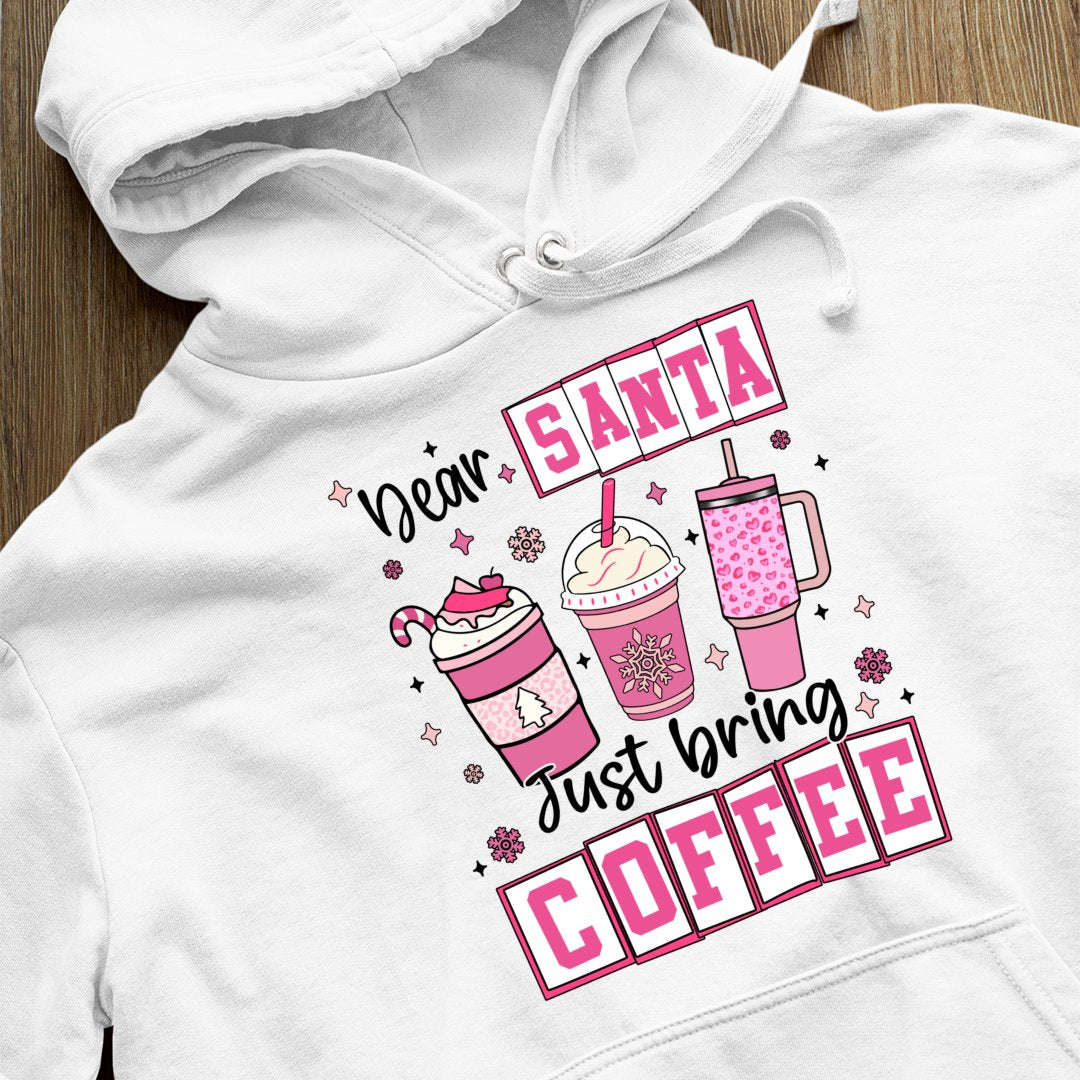 Bluza z kapturem Dear Santa Just Bring Coffee