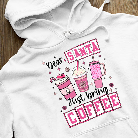 Bluza z kapturem Dear Santa Just Bring Coffee