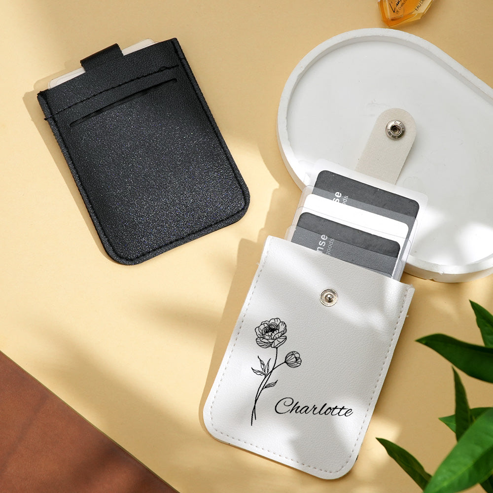 Portfel z imieniem na Dzień Babci - prezent dla babci z kwiatem urodzinowym