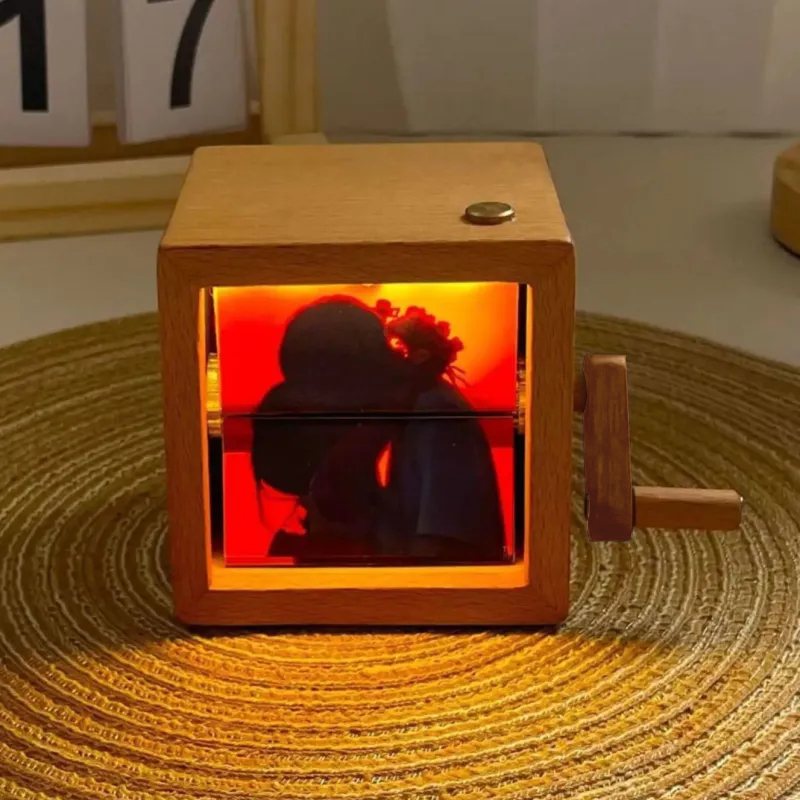 Personalizowany Flipbook z Ramką na Zdjęcia Ręcznie Napędzany Zestaw Albumu ze Światłem z Wymiennymi Zdjęciami