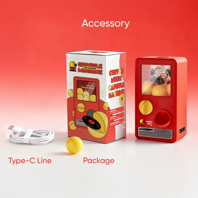 Personalized Music and Photo Music Gachapon Machine Custom Song Mini Record Box Anniversary Gift Christmas Gifts