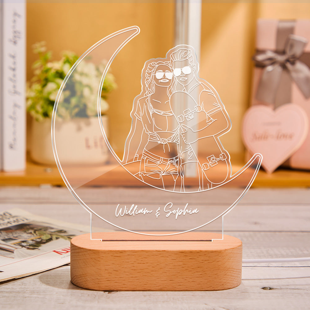 Personalizowana lampka nocna z portretem na prezent dla ukochanej osoby