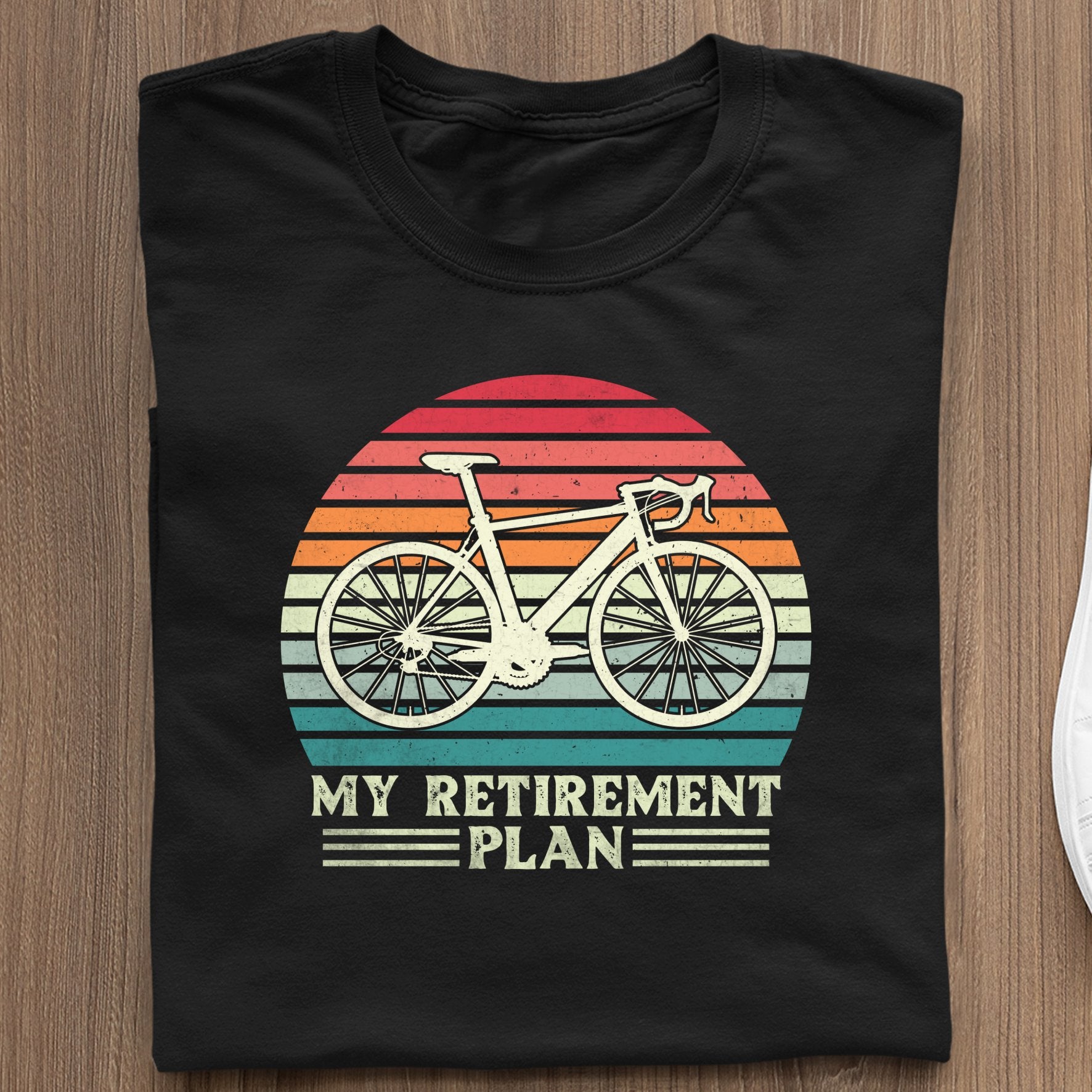 Śmieszne Koszulki Rowerowe My Retirement Plan Bicycle Vintage Retro