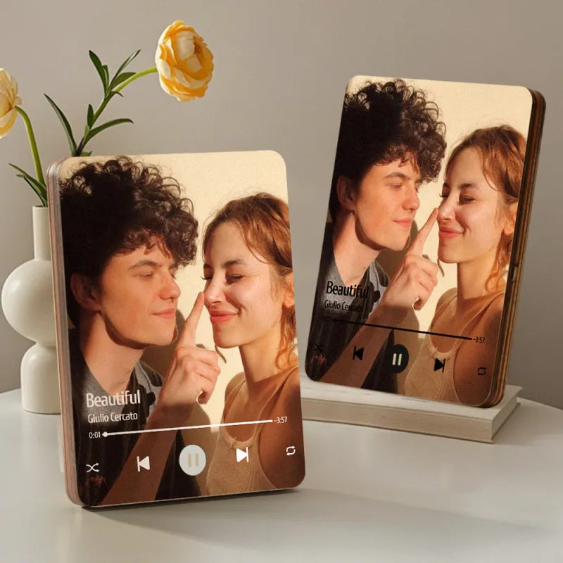 Personalizowana ramka na zdjęcia z muzyką, prezent na rocznicę ślubu