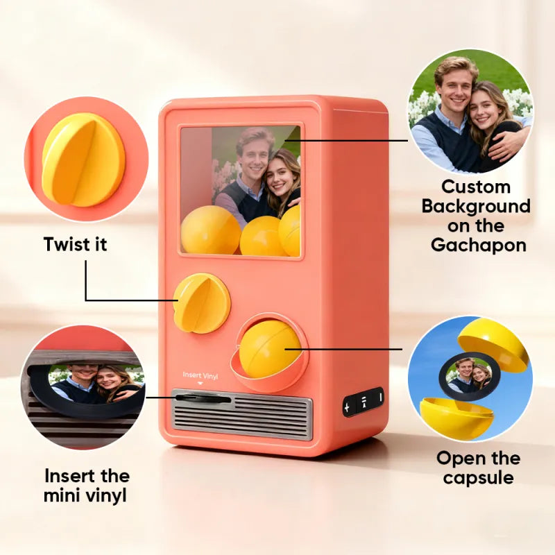 Personalized Music and Photo Music Gachapon Machine Custom Song Mini Record Box Anniversary Gift Christmas Gifts