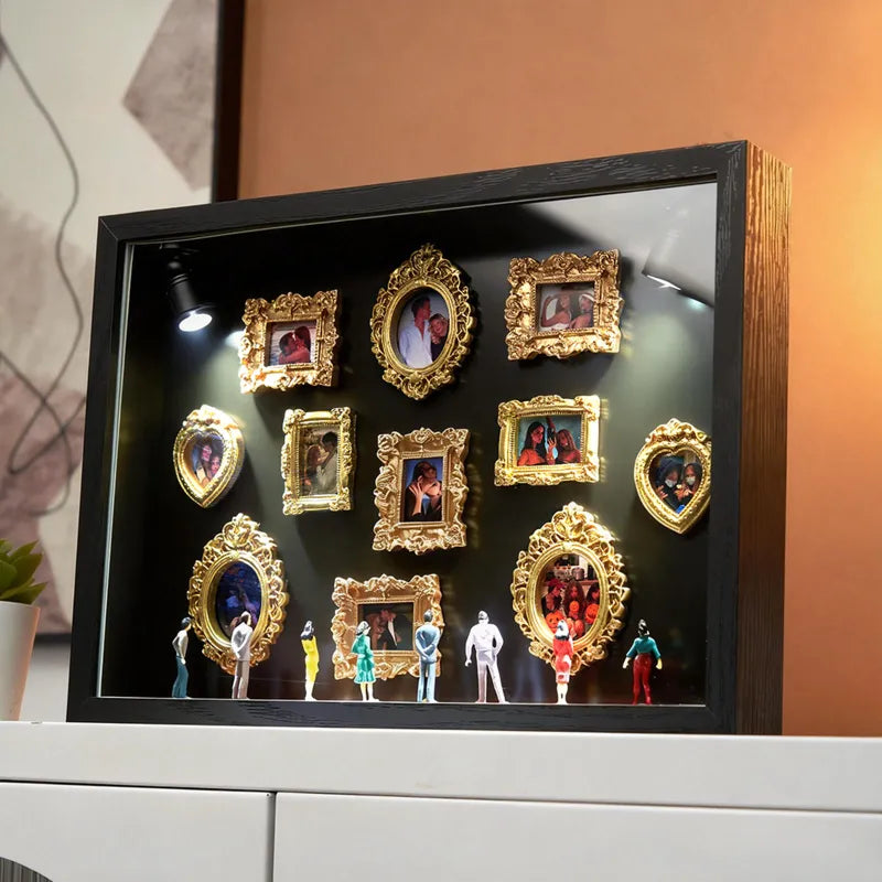 With Spot Lights : Museum of Us Black Frame Personalized Couples Gift for Her Cute Miniature Museum Gifts
