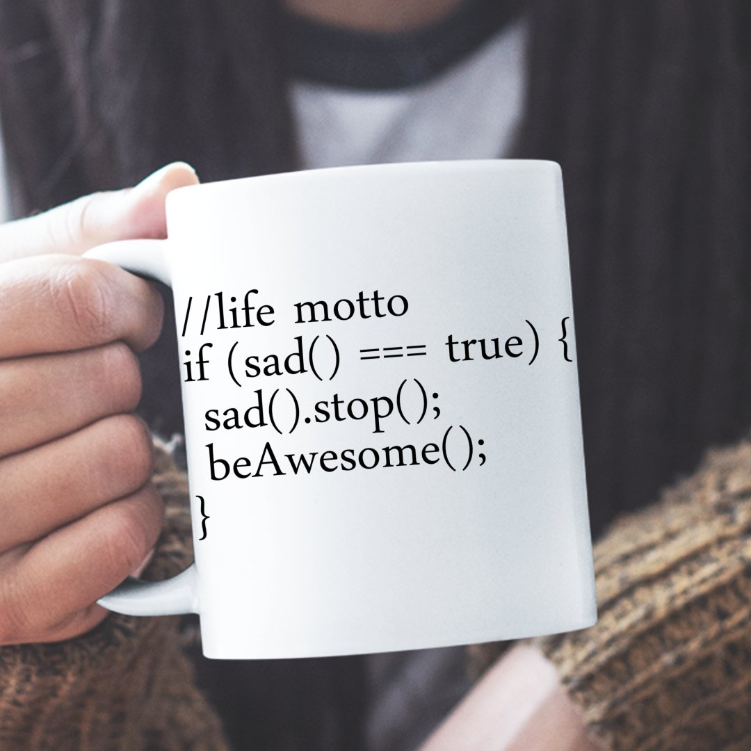 Prezent Programista Kubek Life Motto If Sad True Sad Stop Be Awesome