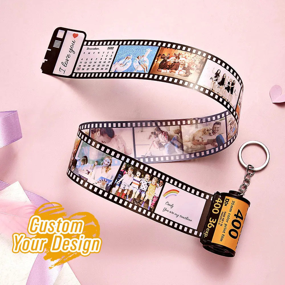 Personalizowany brelok z rolką filmową na prezent dla bliskich na urodziny i rocznice
