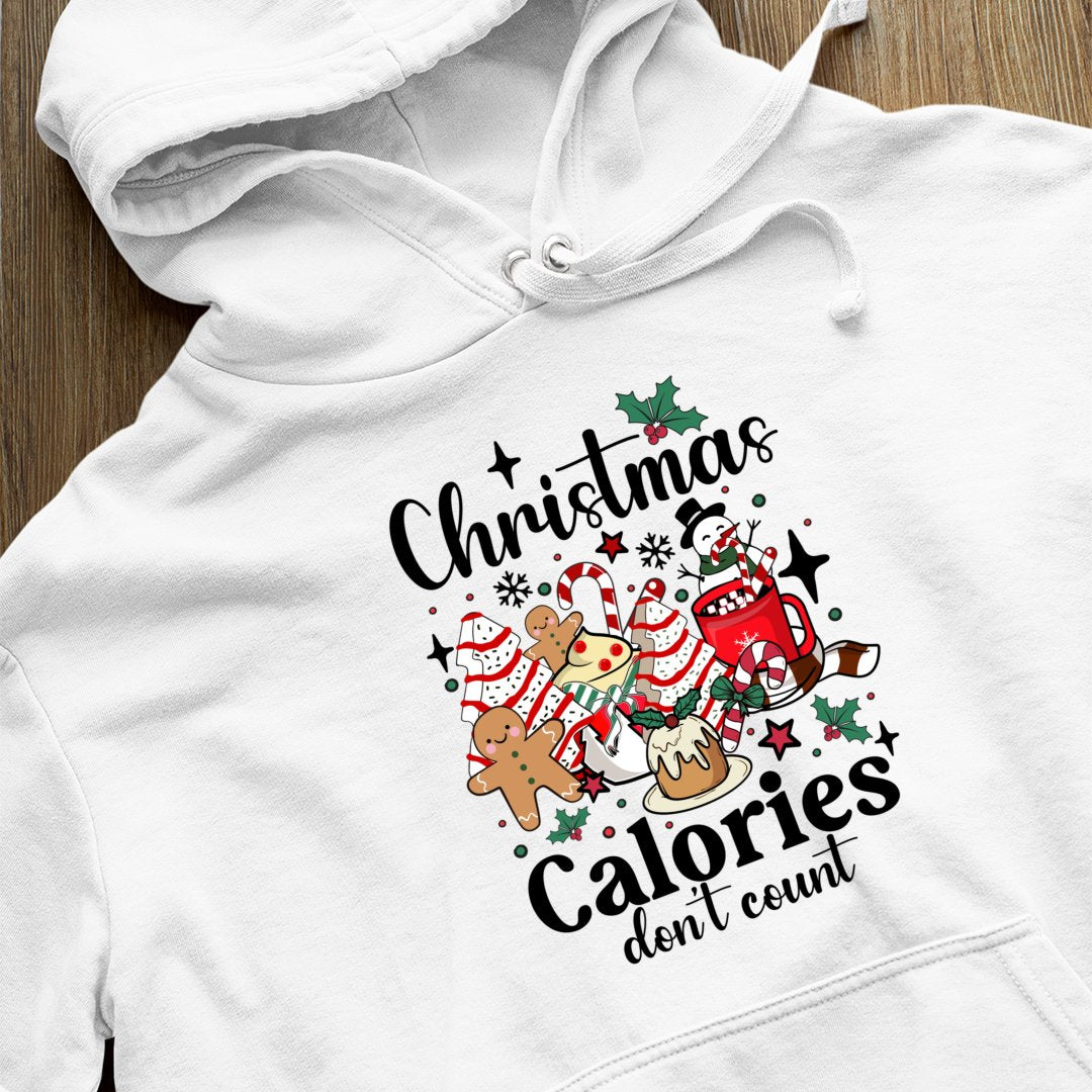 Bluza z kapturem Christmas Calories Don't Count Funny Retro Christmas Coffee