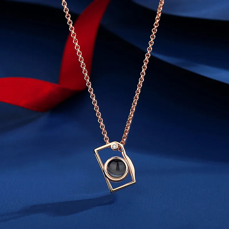 Custom Photo Necklace Projection Creative Camera Shape Gifts Anniversary Gifts for Her