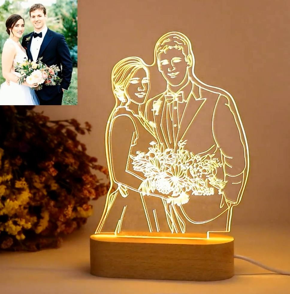 Plexi Lampa 3D w Dowolnym Kształcie na Dzień Babci i Dziadka - Prezent dla Dziadków