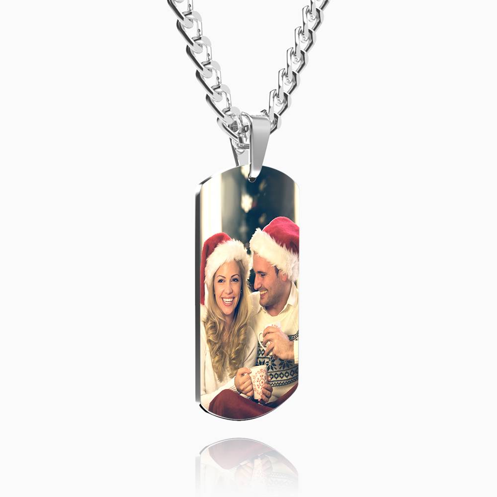 Naszyjnik Wojskowy Dog Tags ze Zdjęciem dla Mężczyzn