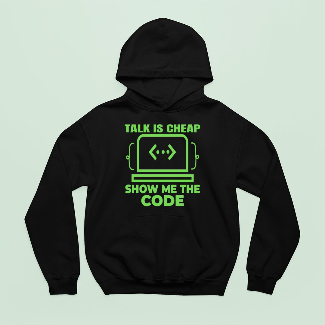 Bluza z kapturem Talk Is Cheap Show Me The Code