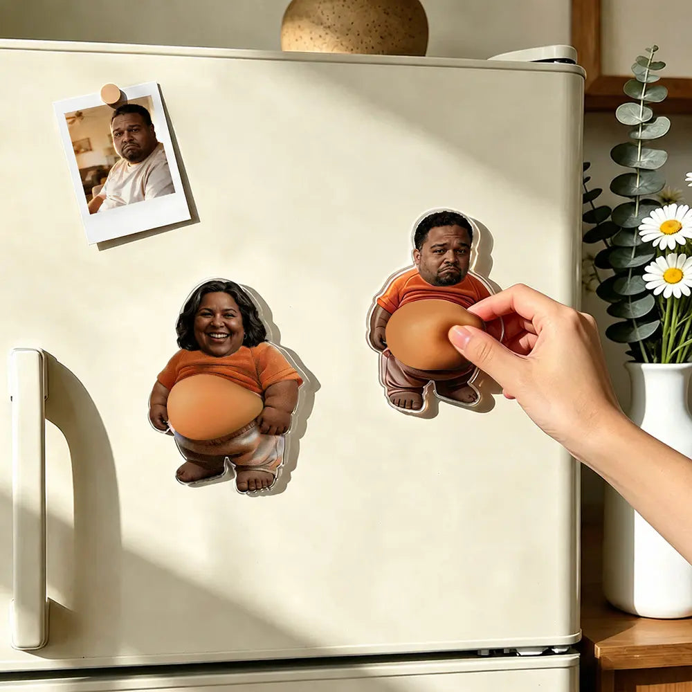 Custom1 Stickers Face Squishy Belly Anti-collision Fridge Magnet – Soft Squeeze Belly Cute Funny Father's Day