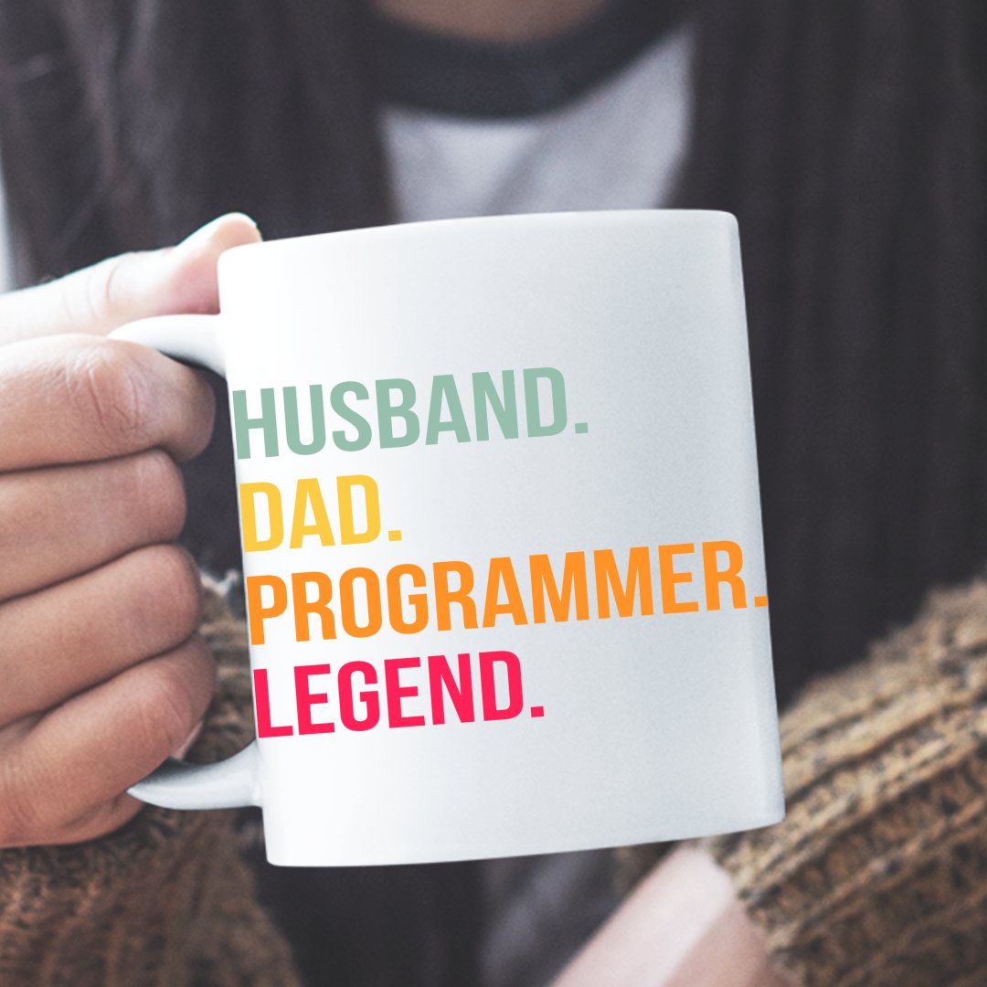 Śmieszny Prezent Dla Programisty Kubek Husband Dad Programmer Legend