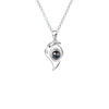 Custom Heart Couple Projection Necklace Magnetic Pendant S925 Silver