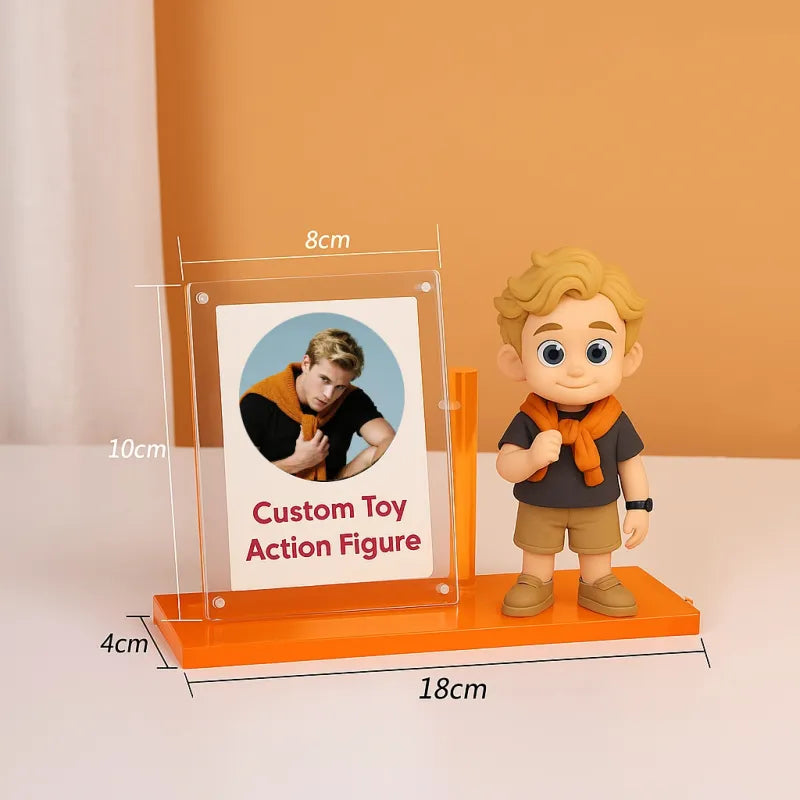Custom 1 Person 3D Mini Figure with Photo Personalized Toy Figure from Your Photo Birthday Gift (Production Time: 10-15 Business Days)