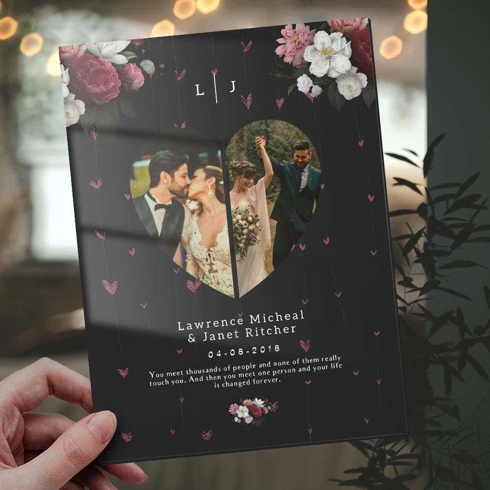 Personalizowana tablica z kolażem zdjęć dla pary na rocznicę lub prezent