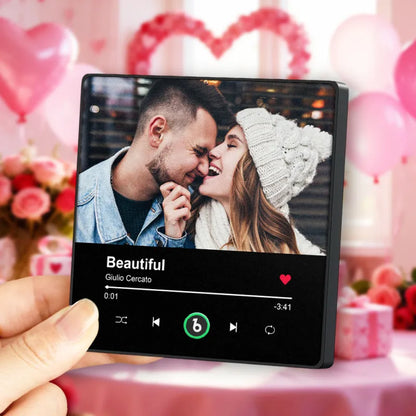 Personalizowany magnes na lodówkę z muzyką i zdjęciem, prezent na Walentynki