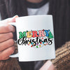 Kubek Merry Christmas Retro Christmas Doodle Dots