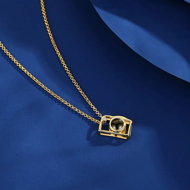 Custom Photo Necklace Projection Creative Camera Shape Gifts Anniversary Gifts for Her