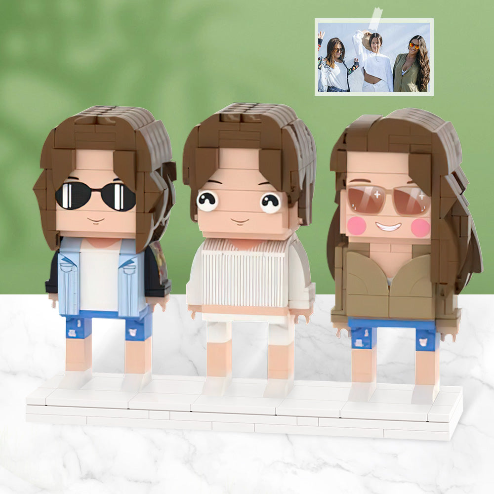 Gifts for Girlfriends Full Body Customizable 3 People Custom Brick Figures Small Particle Block