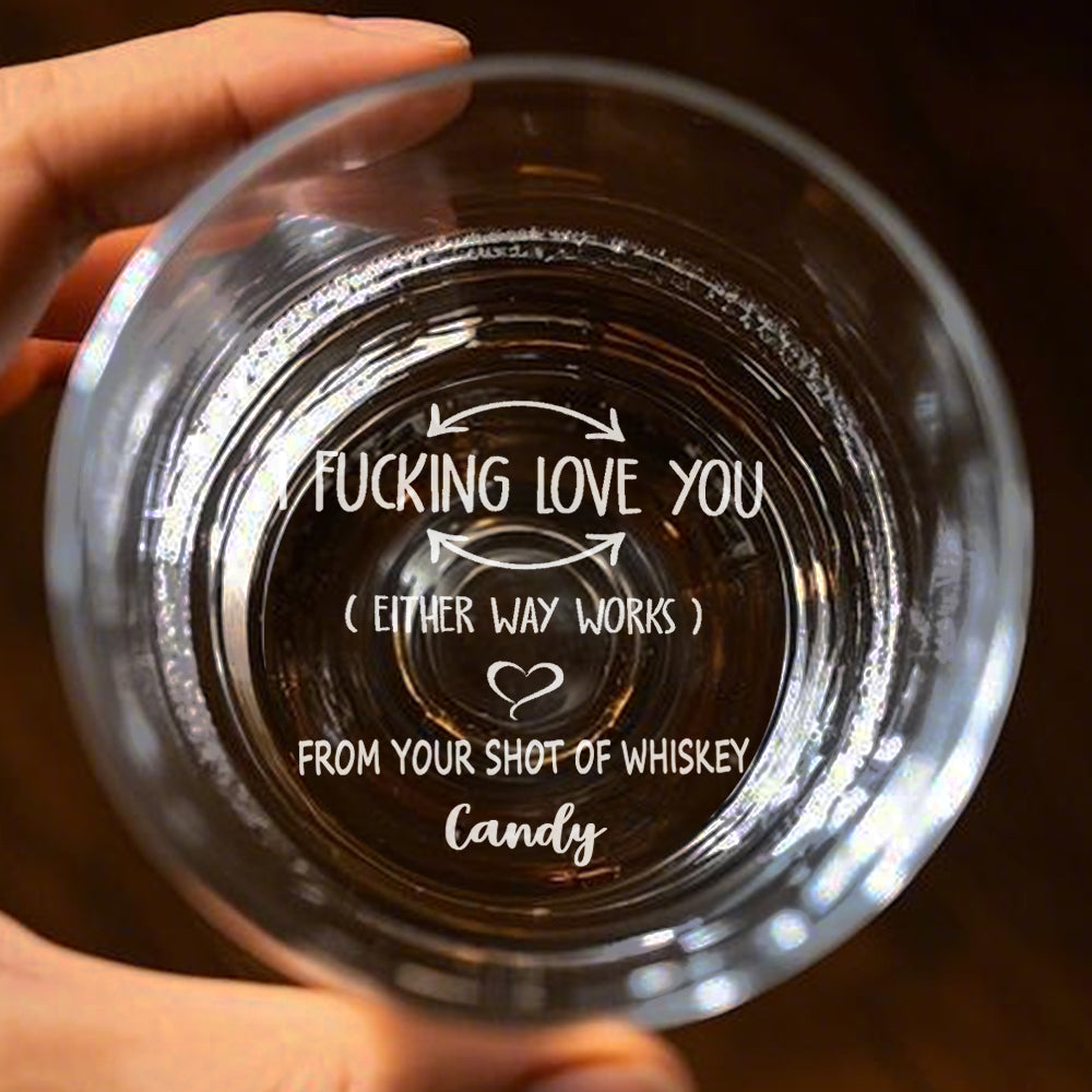 Personalizowana szklanka do whisky I Love You na prezent dla niego