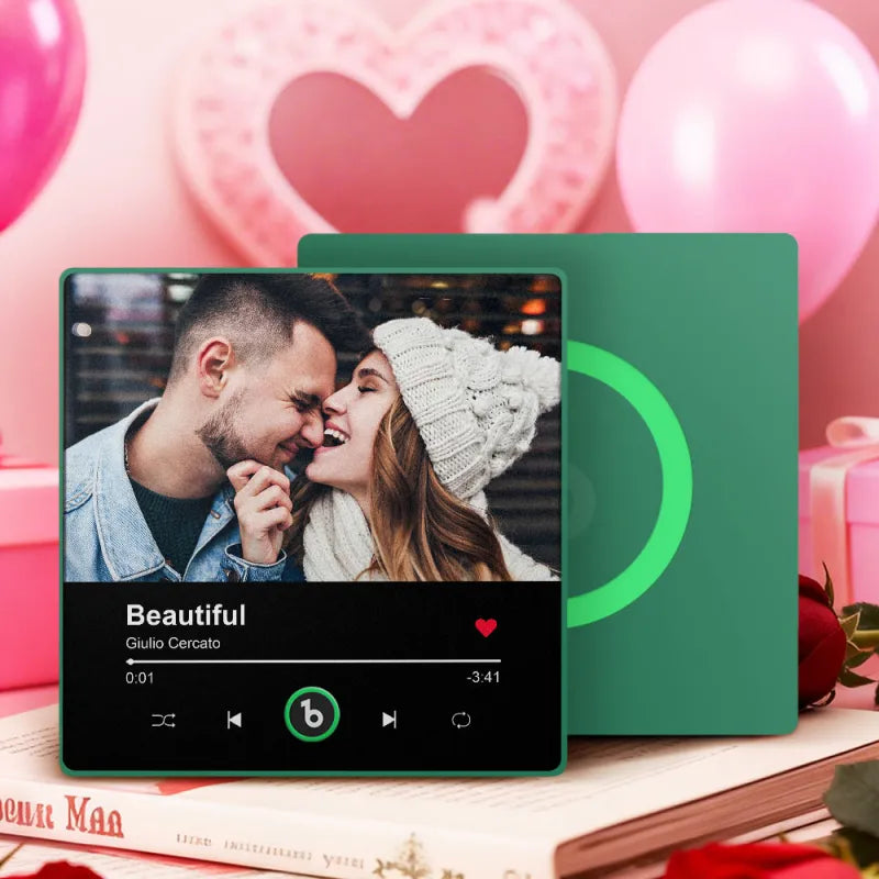 Personalizowany magnes na lodówkę z muzyką i zdjęciem, prezent na Walentynki