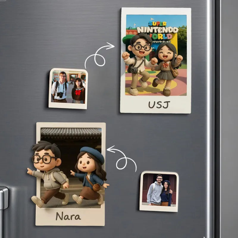 Personalizowany magnes na lodówkę 3D z tekstem na rocznicę dla pary