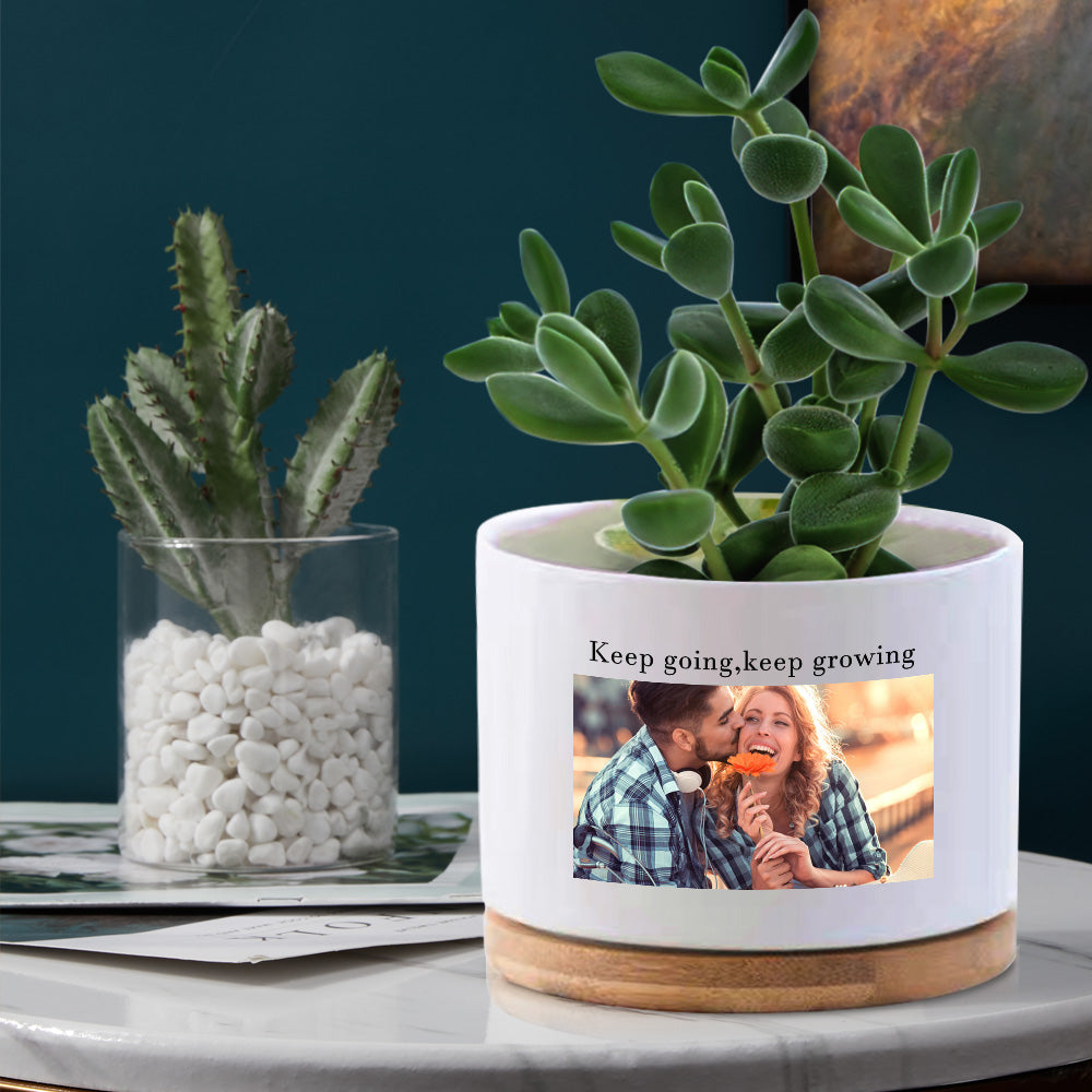 Ceramiczny doniczka na kwiaty z personalizacją na Dzień Babci, prezent dla babci