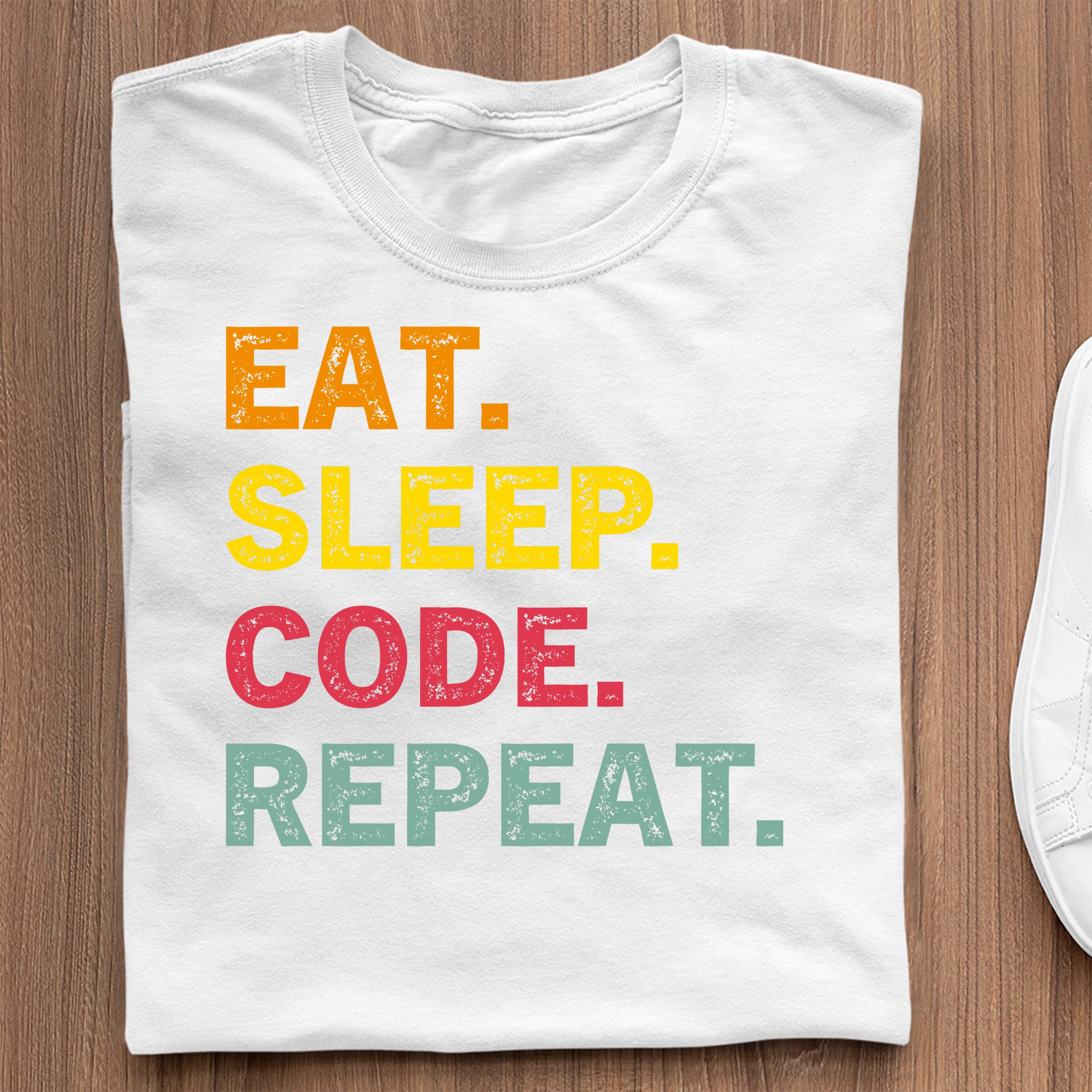 Gadżety Dla Programistów Koszulka Eat Sleep Code Repeat