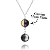 Custom Double Moon Phase Necklace Luminous Necklace Gift for Her