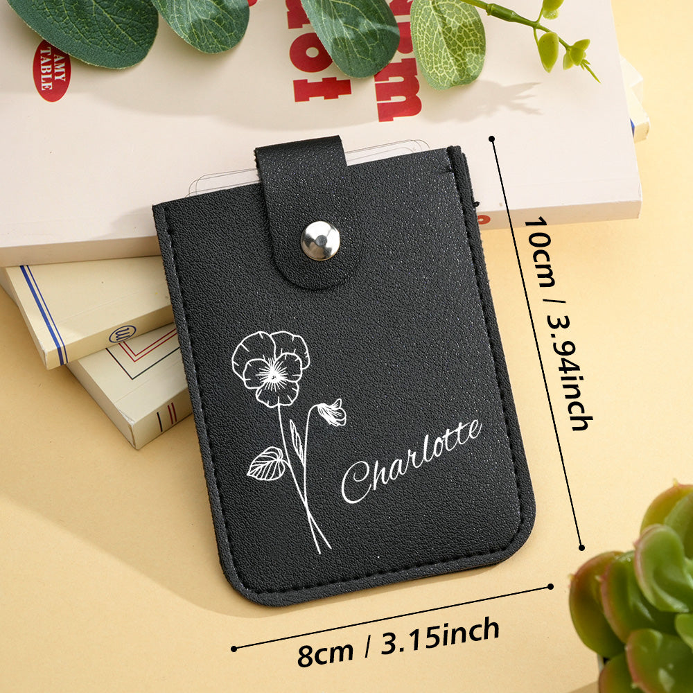Portfel z imieniem na Dzień Babci - prezent dla babci z kwiatem urodzinowym