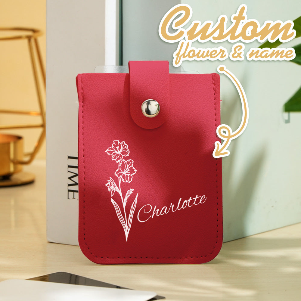 Portfel z imieniem na Dzień Babci - prezent dla babci z kwiatem urodzinowym